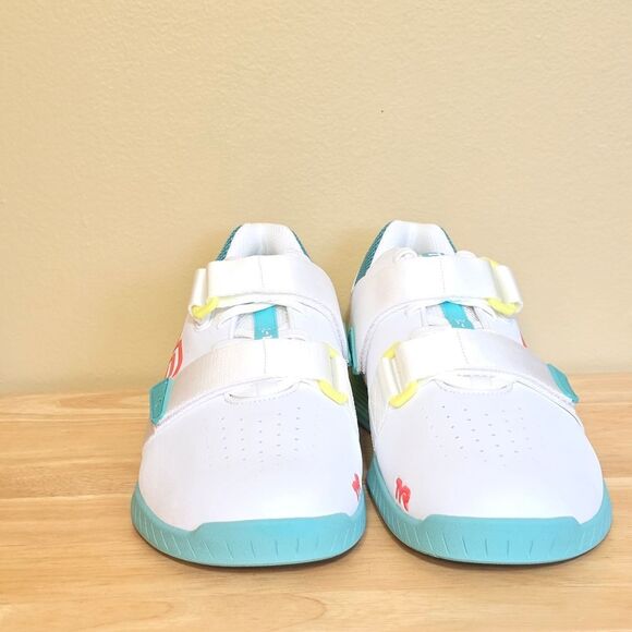 TYR L-1 Lifter Weightlifting Shoes White Turquoise Men's Size 10 Women's 11.5 - Picture 2 of 7